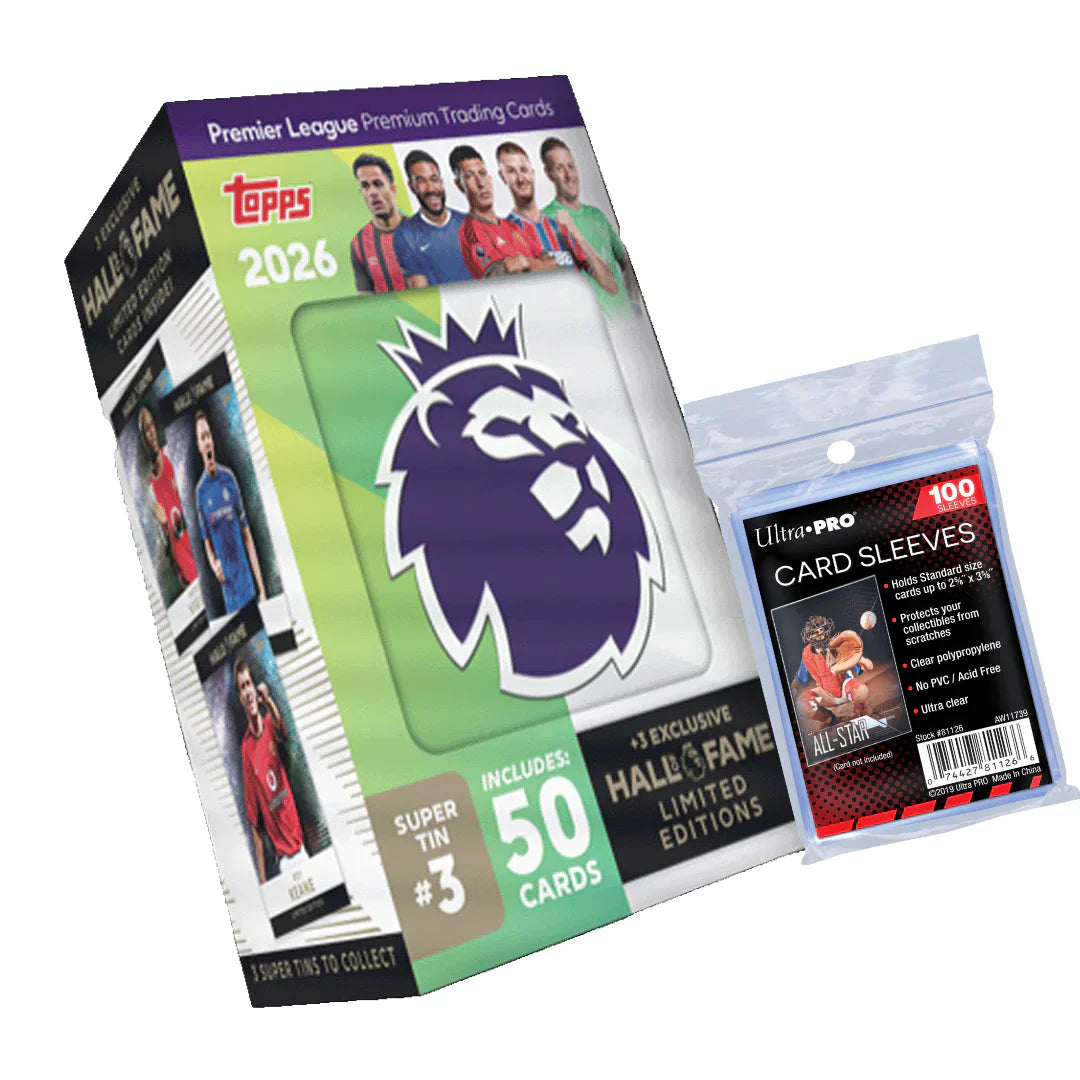 Topps Premier League 2026 - Debut Edition - Super Tin #3 + 100 Soft Sleeves