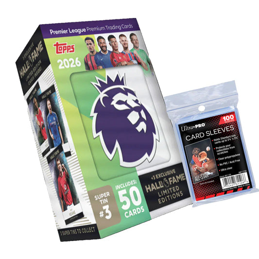 Topps Premier League 2026 - Debut Edition - Super Tin #3 + 100 Soft Sleeves